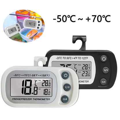 Fridge Thermometer with Hook Anti-Humidity Refrigerator Freezer Electric Digital Thermometer Temperature Monitor LCD Displays