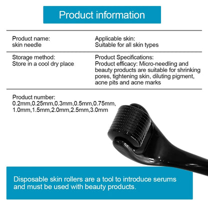 Titanium Derma Pen Roller Hair Growth Beard 540 Microneedle Roller for Facial Skin Care MTS Micro Needle Roller Mesotherapy Use