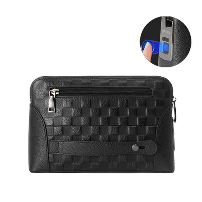 Man`s Fingerprint Lock Handbag Security Lady`s Wallet  Anti-Theft Clutch Bag