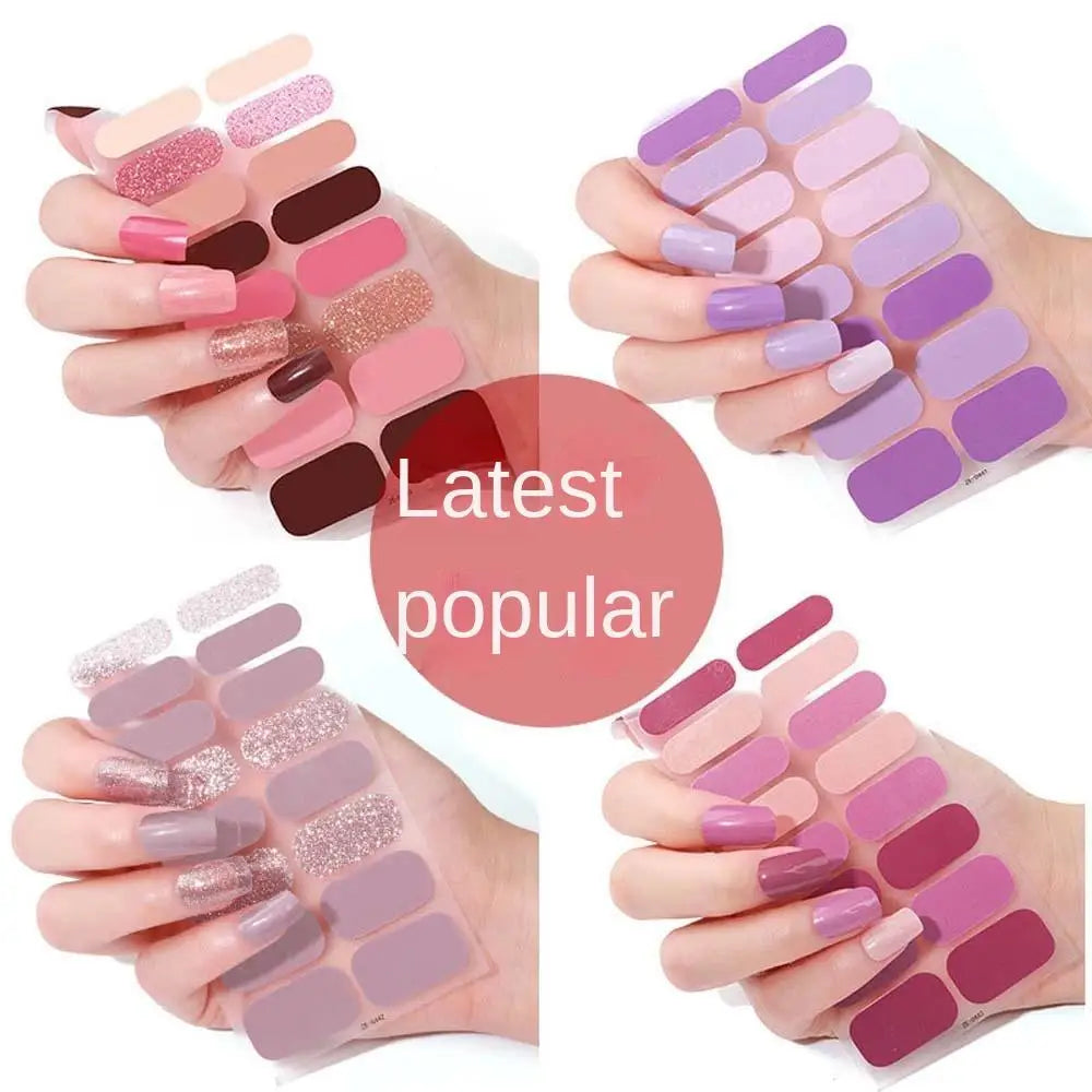 Press On Nails Full Cover Nail Tips Self Adhesive Nail Decorations Full Nail Stickers Manicure Accessories Gradient Nail Decals