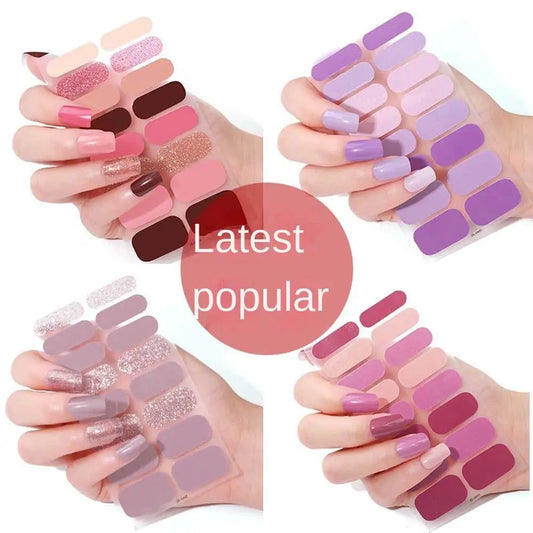 Press On Nails Full Cover Nail Tips Self Adhesive Nail Decorations Full Nail Stickers Manicure Accessories Gradient Nail Decals