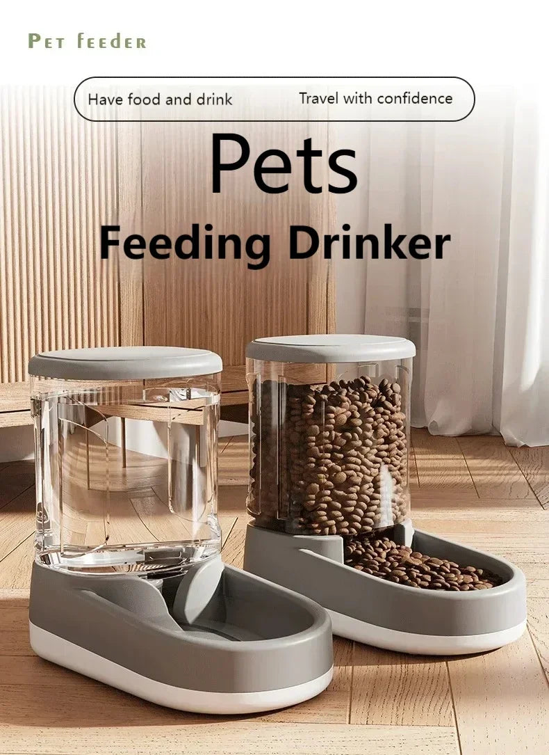 Automatic And Convenient Pet Feeder Water Dispenser Cat Dog Food Bowl Puppy Cat Drinks And Eats Without Plugging In