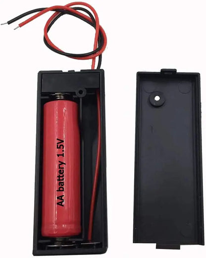 1/2/3/4 Slot AA Battery Holder,1.5V/3V/4.5V/6V AA Battery Box with Leads Wires ON/Off Switch and Screw Cap Case Back Cover