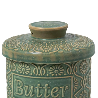 Retro Butter Crock Ceramic With Lid French Butter Dish For Fresh Spreadable Butter Jar Cheese Case Storage Box For Counter