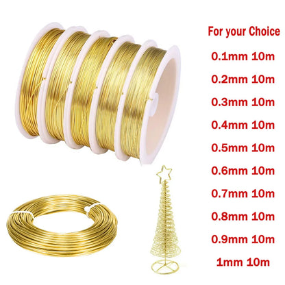 10M bare copper wire pure copper wire copper coil conductive copper wire, bare wire diameter 0.1-1mm brass wire