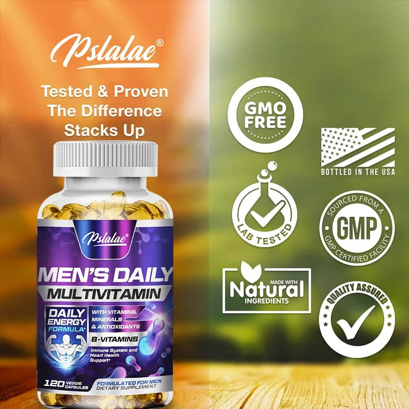 Men's Multivitamin Supplement - Supports Men's Multivitamin with Vitamins A, C, D, E & B12, Zinc, Calcium, Magnesium and More