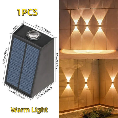 LED Solar Lights Outdoor Solar Powered Wall Lamp Waterproof Outdoor Garden Decorations Sunlight for Street Balcony Villa Lamp