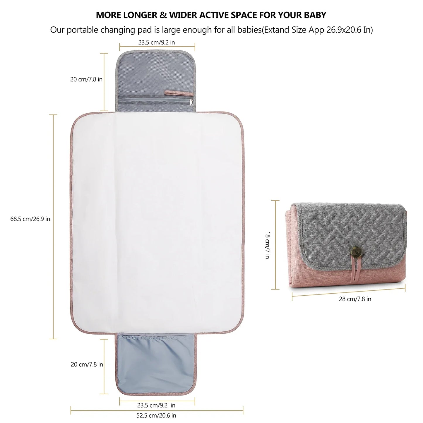 Portable Multifunction Foldable Waterproof Changing Pad Newborn Baby Diaper Changing Mat Changing Pads