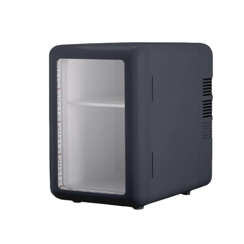 Grey Color Transparent Door Counter Drinks Cooler Freezer Table Top Small Mute Fridge Free Standing 4L Mini Fridge for Room