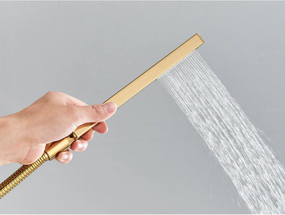 Uythner Handshower Head Brass Shower Head Square Handheld Head Replace Head Faucet Accessory Brass Material