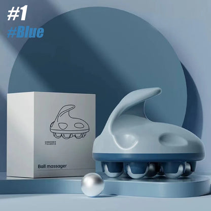 Hand Roller Massager for Cellulite Massage,Deep Tissue Massage Ball for Back,Neck,Foot,Shoulder,with 7 360-degree Metal Roller