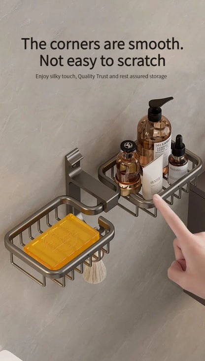 Aluminum Bathroom Drain Soap Storage Holder Soap Dish Storage Rack Bathroom Accessories