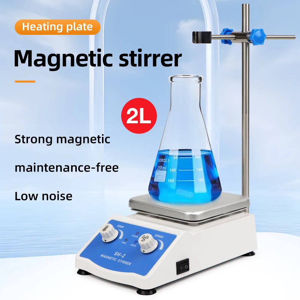 Magnetic Stirrer With Heating Digital Display Thermostatic Stirrer Laboratory Hot Plate Magnetic Mixer 2L 1600rpm Adjustable