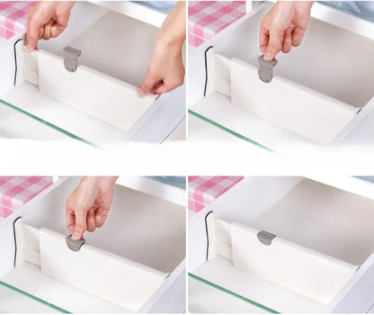 T Drawer Divider Adjustable Home Organization Dividers White Plastic Partition Holder Creative Retractable Drawer Dividers