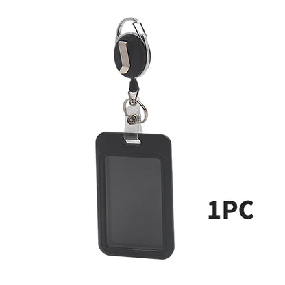 Office ID Card Holder - Extendable, Retractable Sliding Cover Card Holder - Access Card, Subway Card, Bus Card - Buckle Design