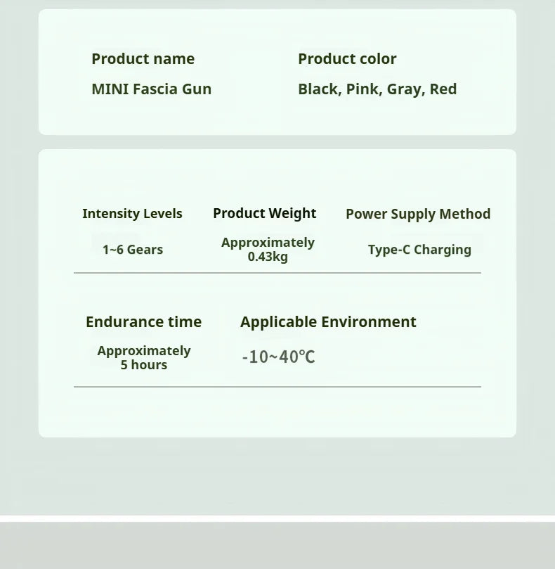 Portable Mini Fascia Gun Handheld Massage Gun Vibration Muscle Massager Deep Tissue Massager for Body Back Neck Leg Foot