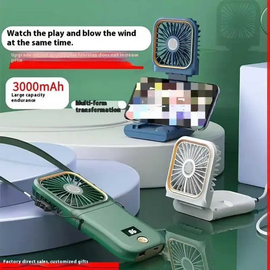 Handheld Small Fan, Desktop Small Fan, Portable USB Fan, Mini Power Bank, Folding Fan, Hanging Neck Fan
