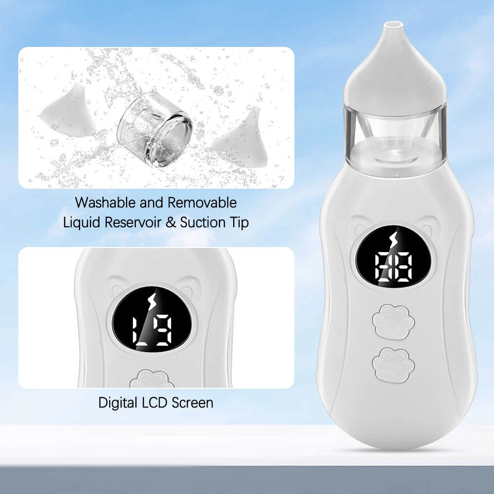 Baby Nasal Aspirator Electric Nose Cleaner Newborn Baby 9-Speed Nose Suction Device Booger Mucus Sucker for Infant Low Noise