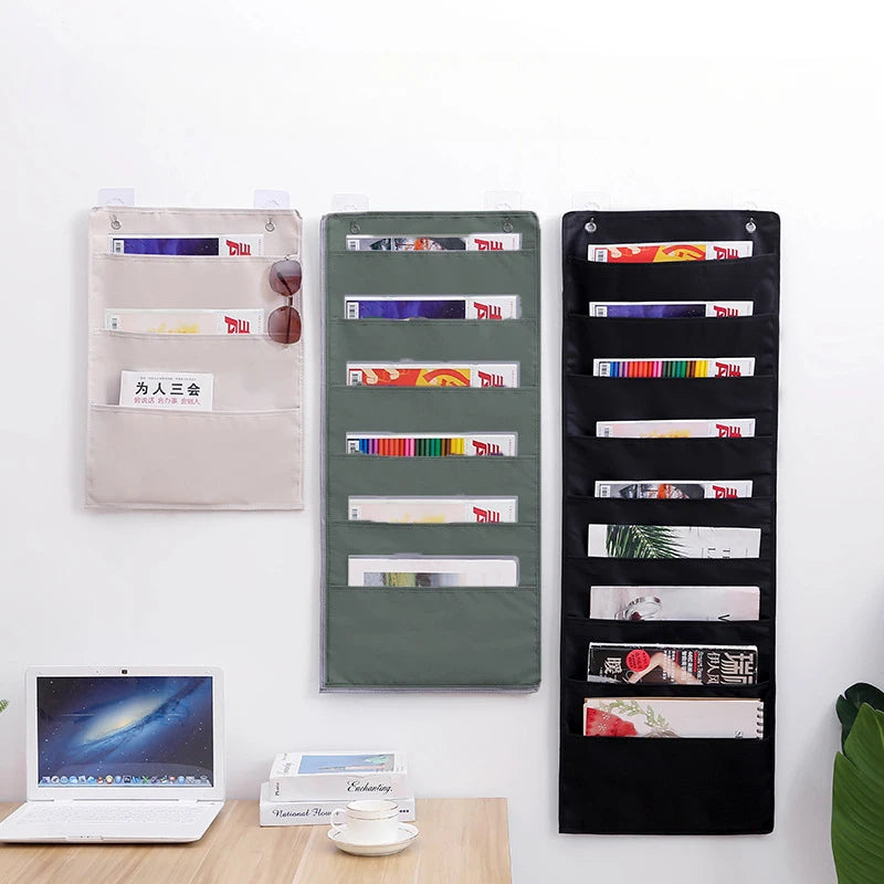Hanging File Folder Organizer Over The Door Wall Mounted Storage Pockets Chart Home Office Classroom Organization