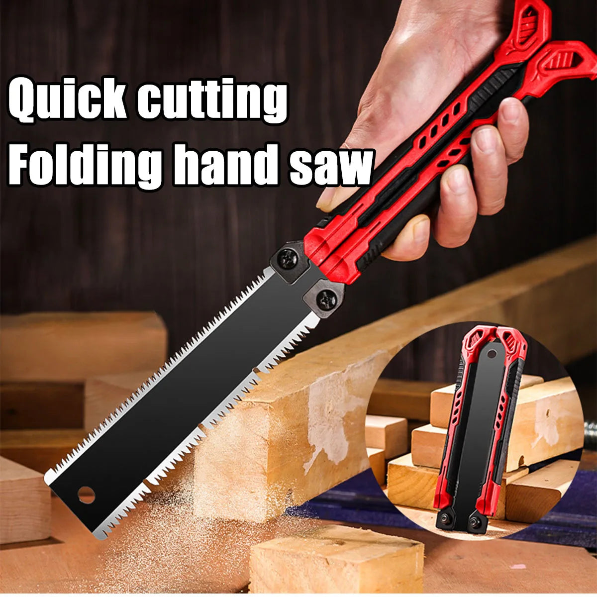 Saw Woodworking Hand Tools 14" Pocket Folding Saw SK5 Wood Saw,13/14TPI Double Edges Pull Saw Portable Camping Saw Flush Cut Saw
