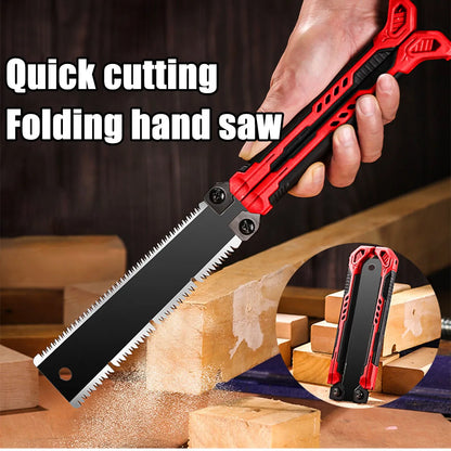 Saw Woodworking Hand Tools 14" Pocket Folding Saw SK5 Wood Saw,13/14TPI Double Edges Pull Saw Portable Camping Saw Flush Cut Saw