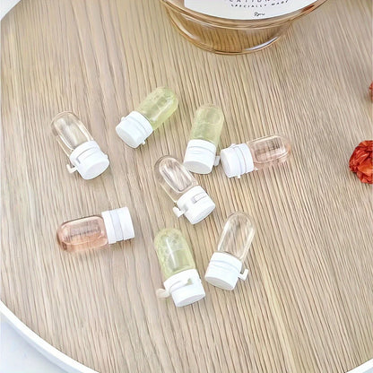 10pcs Clear Leak-Proof Travel Bottle for Makeup Remover & Lotion, Portable Dispenser with Flip-Top Essence Bottled Separately