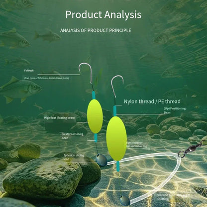 1Pc #4/7/9/12 Double Hook Fishing Hair Rigs Hook Suspension Iseni Anti Bottom Carp Fishing Hook Ready Made Carp Rig Fishing Lure