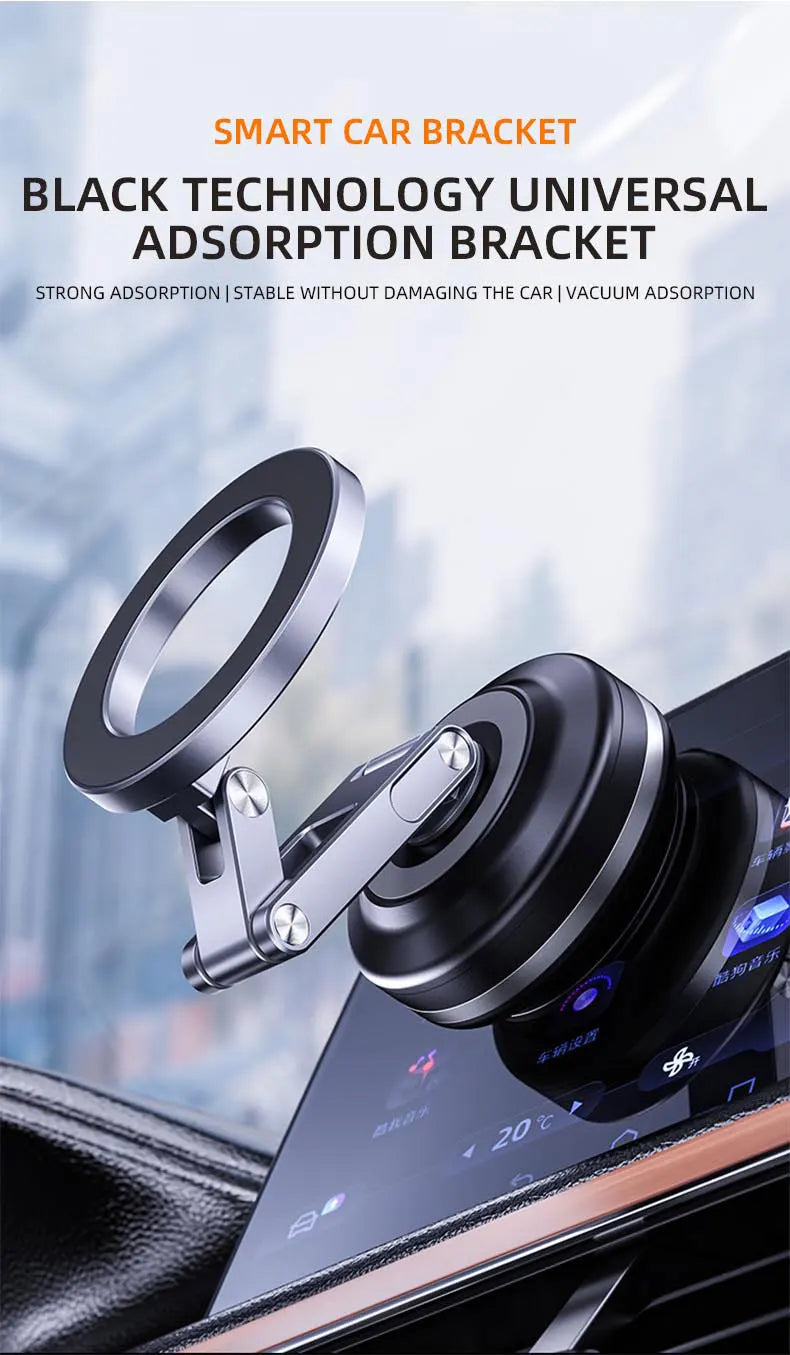 Magnetic Car Mobile Phone Holder Mount Foldable 360 Degree Rotating Vacuum Adsorption Smartphone Holder Multifunction