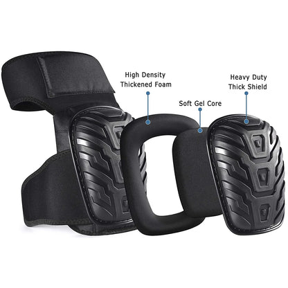 Construction Knee Pads with Thick Foam and Gel Cushioning, Adjustable Kneepads Straps for Work Flooring Gardening