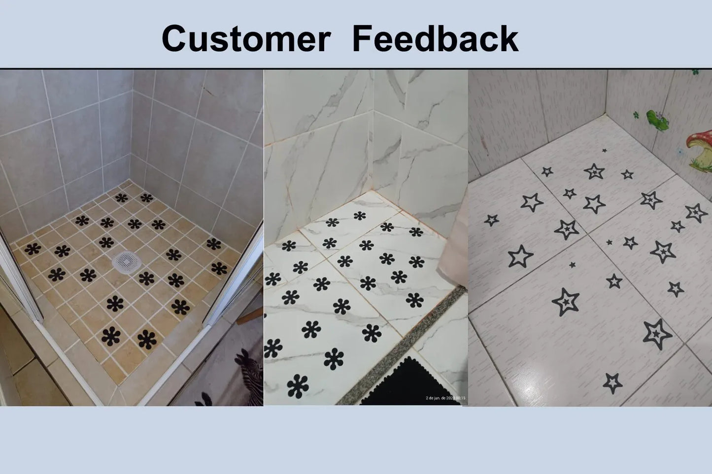 10 PCS Anti Slip Shower Tread Sticker Safety Bathtub Strips Premium Adhesive Star Snowflak Decals for Bath Tub Shower Stairs