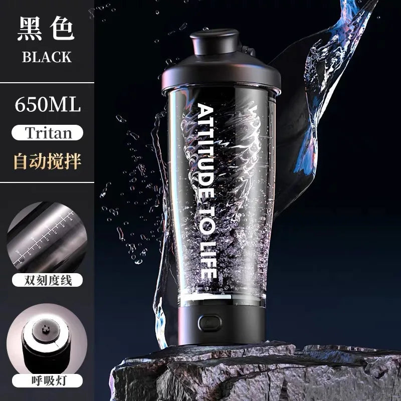 Electric Protein Shaker Bottle, USB Rechargeable Blender Bottles, BPA Free, Tritan Portable Blender Cup, 650ml