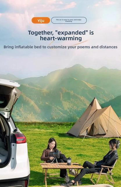 Airbed Household Outdoor Single Double Air Bed Thickened Folding Inflatable Convenient Mattress Sleep Rest for Car SUV Travel