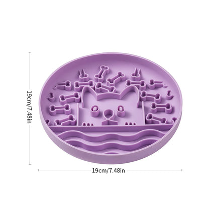 1Pc Silicone Pet Slow Feeder Food Lick Mat  Anti-Slip Lick Bowl for Dogs and Cats