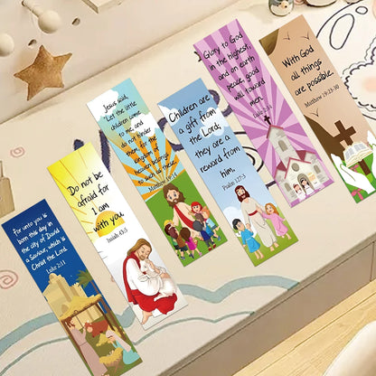 30PCS Church Bookmarks Inspirational Book Markers Religious Bookmarks Reading Scripture for Church Souvenirs Stationery Gifts