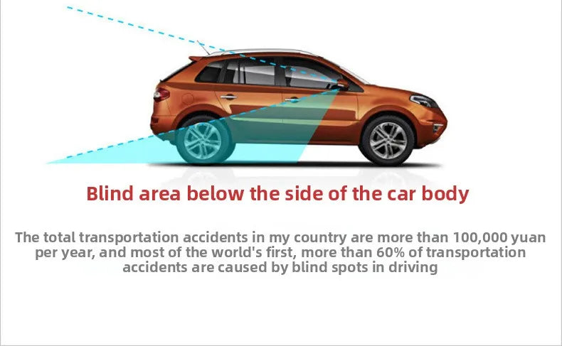 Car Rearview Mirror Car Blind Spot Mirror 360° Car Reversing Assist Mirror Glass Bezel-less Fan-shaped Small Round Mirror