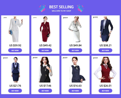 Professional Set Stewardess Uniforms New Fashion Formal Women Short Sleeve Blazer With Skirt Office Ladies Work Wear