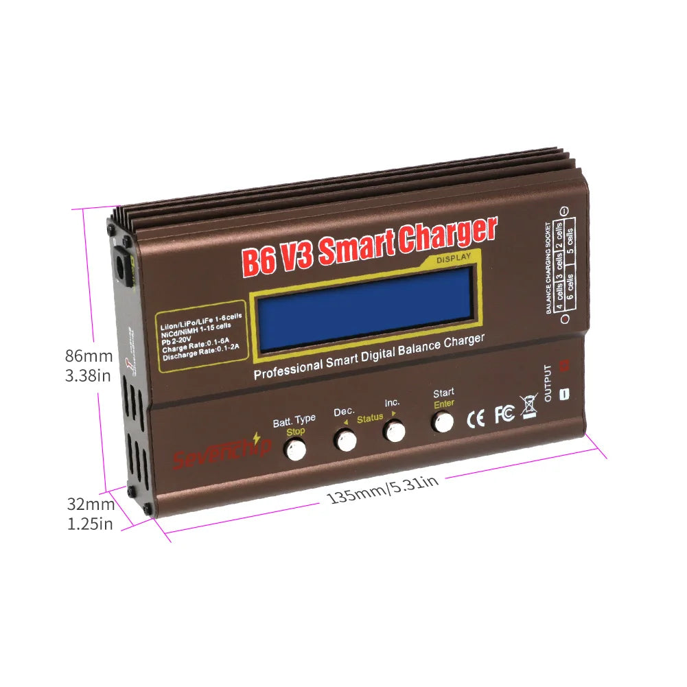 iMAX B6 V3 80W 6A Battery Charger LiHv Lipo NiMh Li-ion Ni-Cd Digital RC Charger Lipro Balance Charger Discharger 12V 5A Adapter