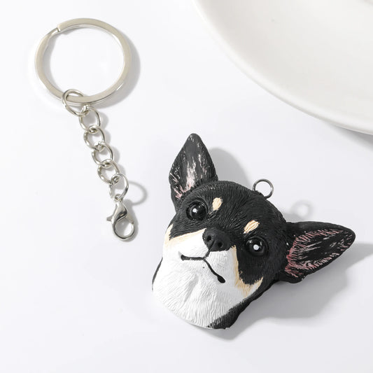 Custom Dog Head Ornament Personalized Cartoon Portrait Pet Keychain Customized Pet Gift Pet Mini Sculpture Pet Lover Gift Ideas