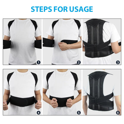 Back Posture Corrector for Upper and Lower Back Pain Relief,Adjustable Fully Back Support Improve Back Posture, Lumbar Support
