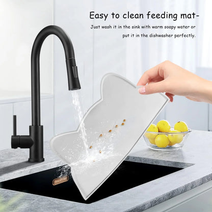 Silicone Pet Feeding Dog Cat Bowl Food Mat Non-Stick Waterproof Pet Food Feeding Pad Puppy Feeder Tray Water Cushion Placemat