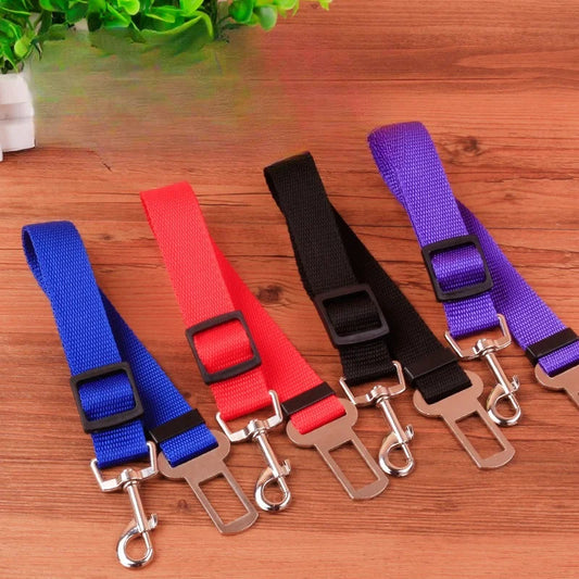 Car Seat Belt Pet Seat Adjustable Vehicle Pet Cat Dog Harness Lead Clip Safety Lever Traction Collars Dogs Accessoires