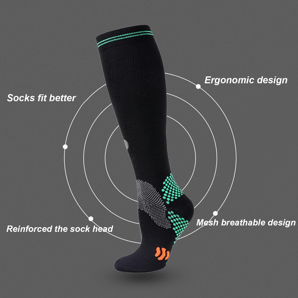 1 Pair Sports Stockings Compression Golf Sports Socks Medical Nursing Stockings Prevent Varicose Veins Socks Fit for Rugby Socks