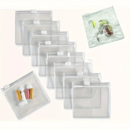 Reusable Self-Sealing White 5/10/20pcs Medicine Bags Zipper Lure Bag Hand Washable with Jewelry Storage and Travel Accessories