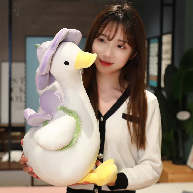 Lovely Duck Doll Flower Duck Plush Toy Stuffed Animal Plush Toy Best Gift Kawaii Plushie Toy Simulation Funny Doll