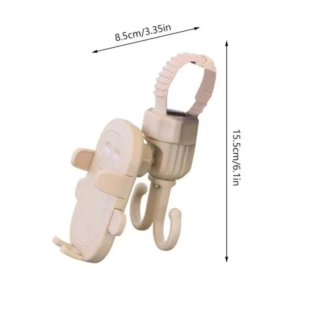 2 in 1 Baby Stroller Hooks Rotatable Creative Stroller Phone Holder Stable Detachable Bicycle Hanging Double Hook Universal