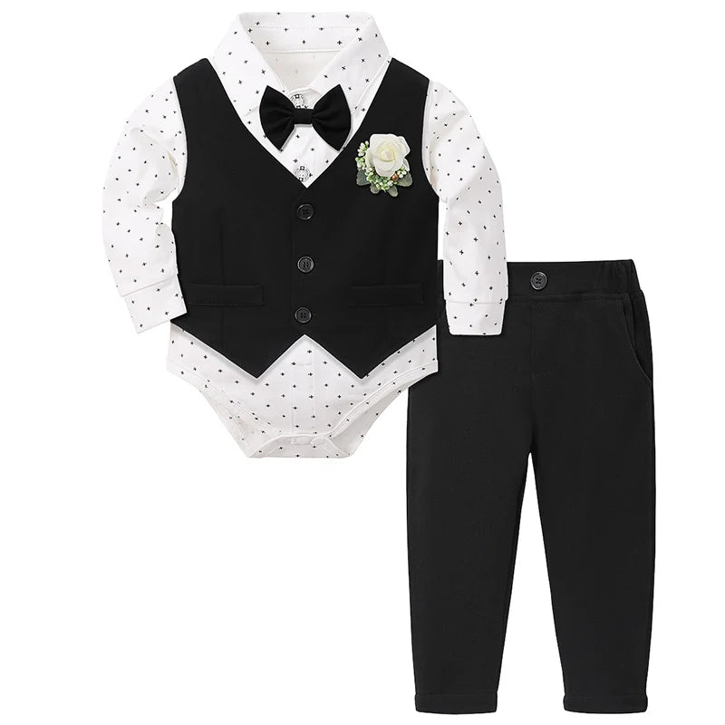 Baby Boy Baptism Outfit Infant First Easter Church Christening Suit Set Toddler Formal Wedding Birthday Party Gift Clothes