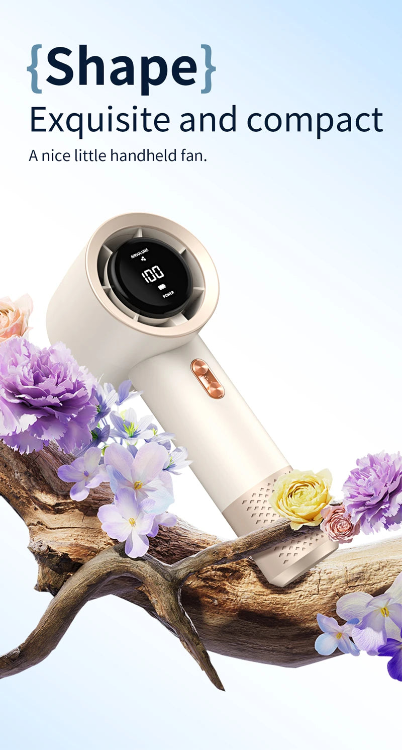 Xiaomi Portable Handheld Electric Fan High Speed Bladeless Fan USB Charging Silent Air Conditioner Digital Display Electric Fan