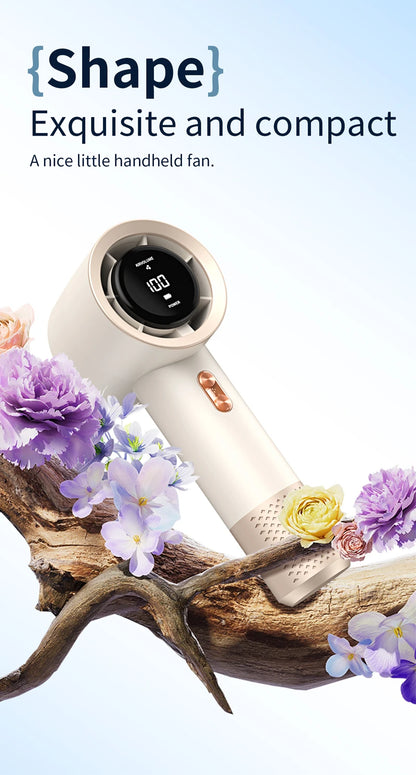 Xiaomi Portable Handheld Electric Fan High Speed Bladeless Fan USB Charging Silent Air Conditioner Digital Display Electric Fan