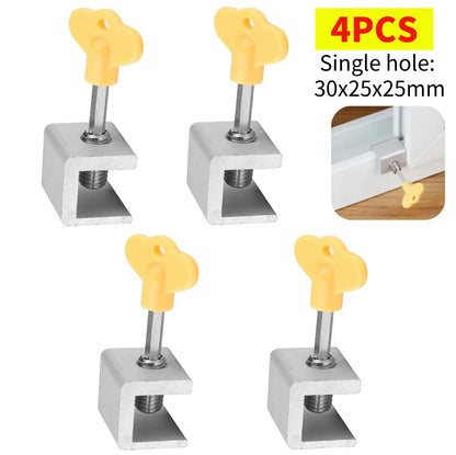 5-1pc Sliding Sash Stopper Cabinet Locks Straps Aluminum Alloy Safety Lock Child Protection Door And Window Anti-theft Lock