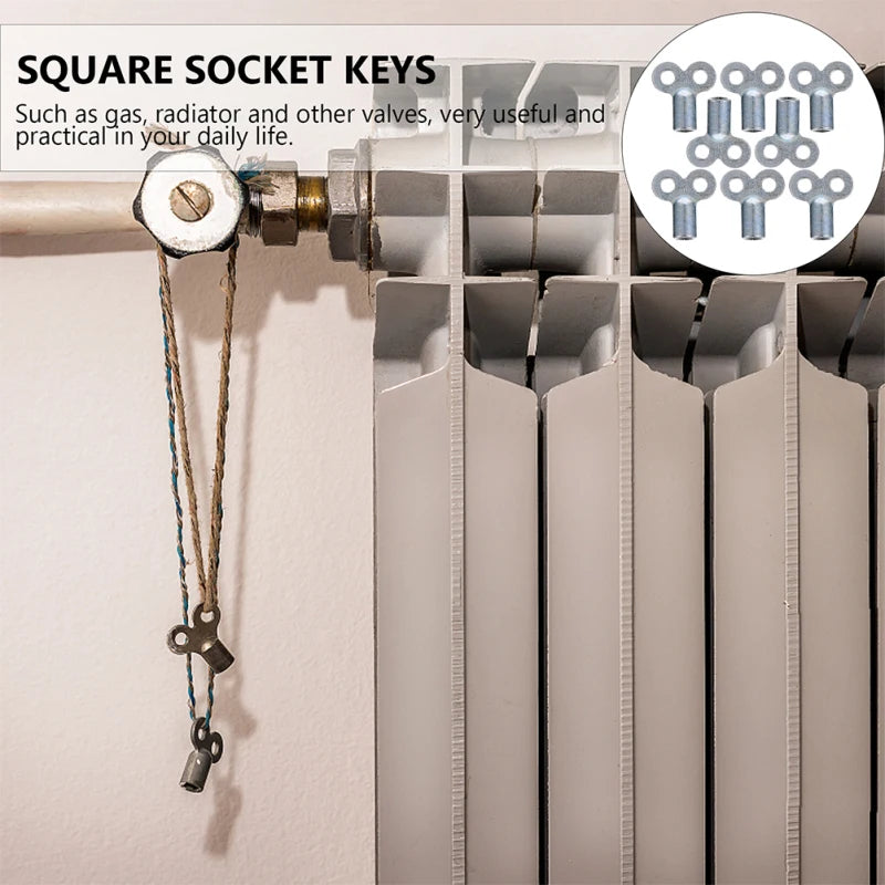 6pcs Radiator Valve Key Universal Bleed Key Faucet Key Heater Wrench Square Hole Key Gas Key Plumbers Tool Key Socket Keys Hand